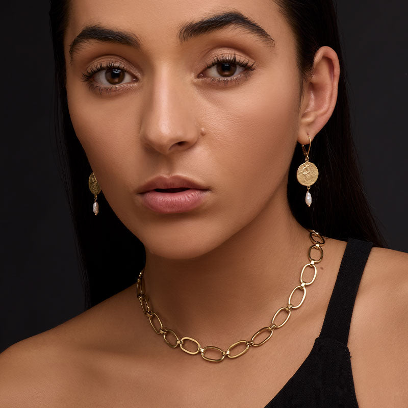 Omega Chain Necklace, Gold