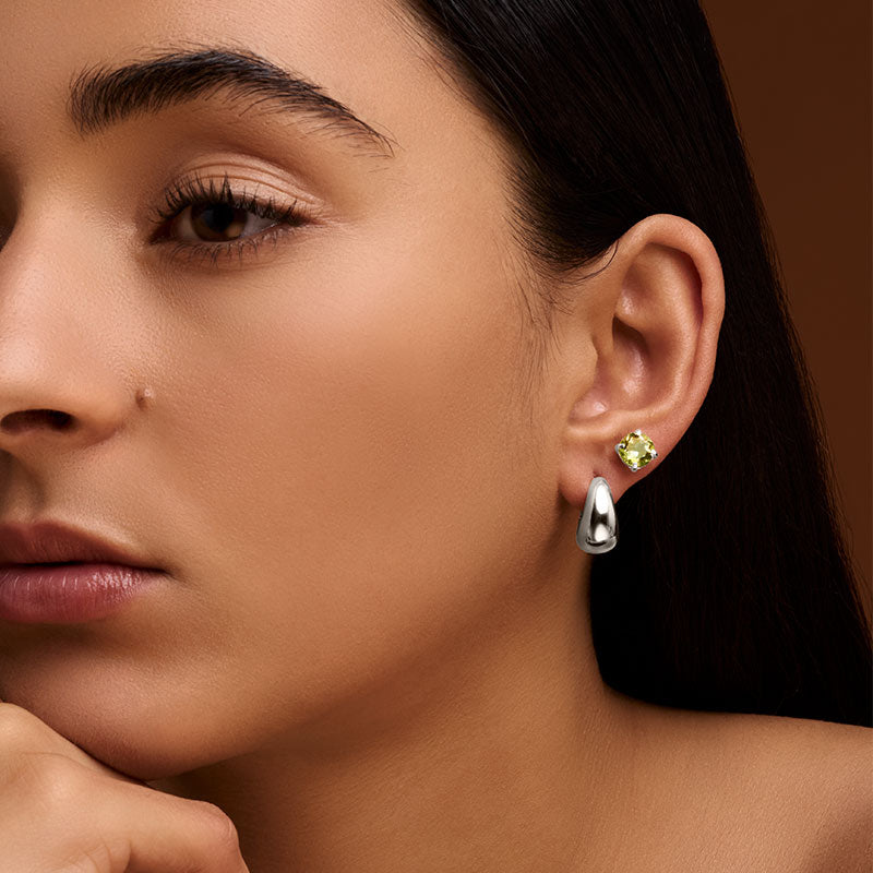 Solitaire Stud, Peridot, Silver