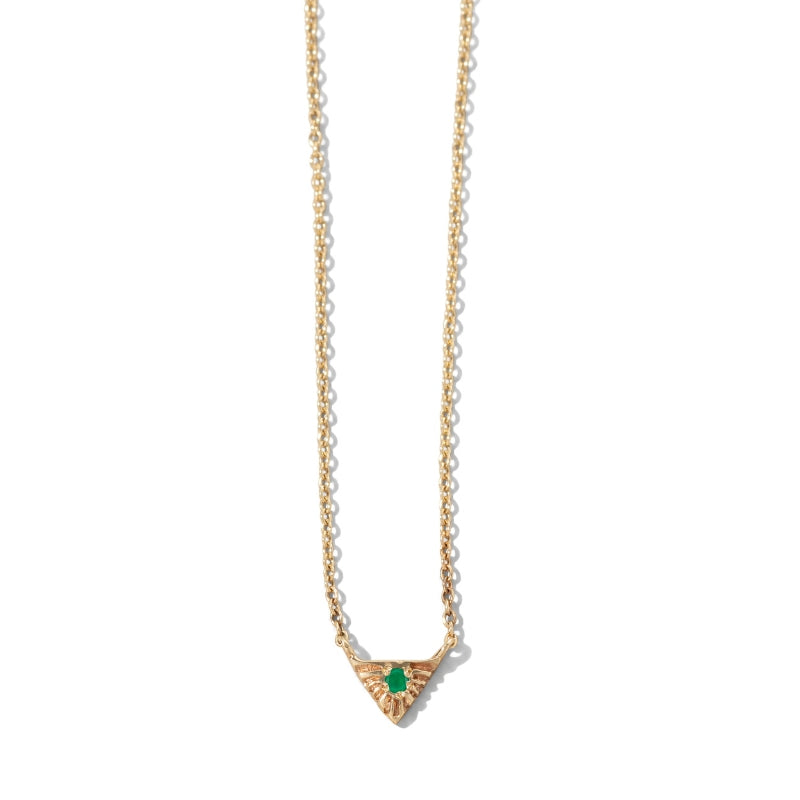 Aztec Necklace, Tsavorite Garnet, 9kt Yellow Gold