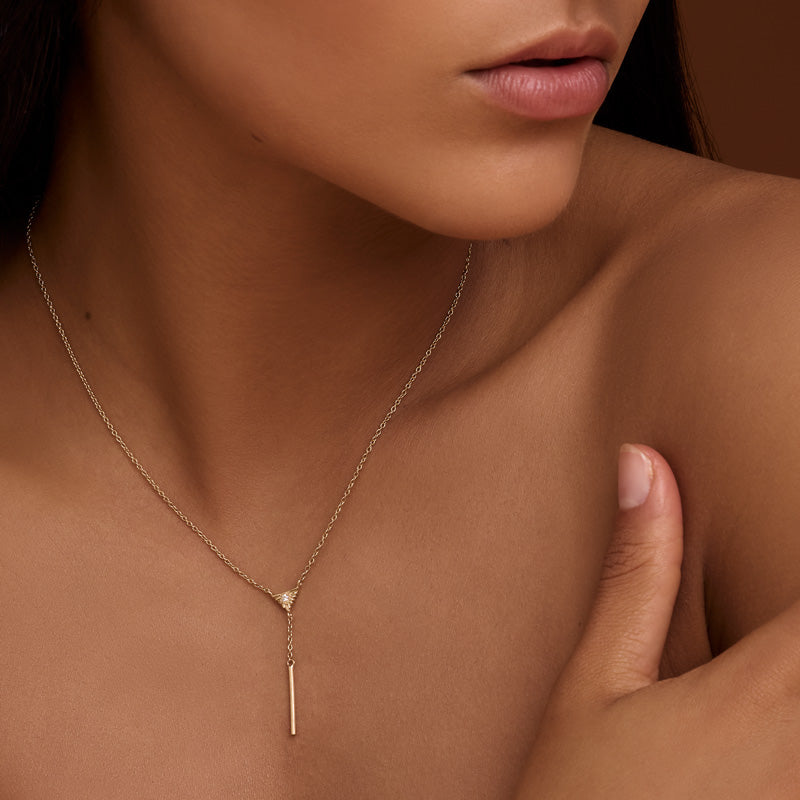Aztec Lariat, Diamond, 9kt Yellow Gold