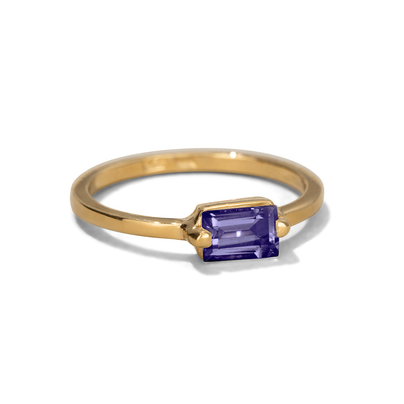 Baguette Ring, Iolite, Gold