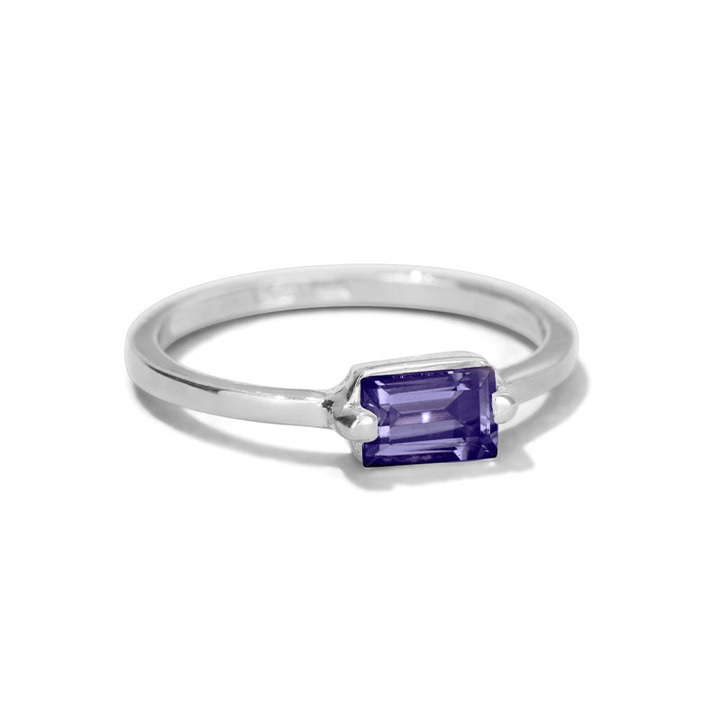 Baguette Ring, Iolite, Silver
