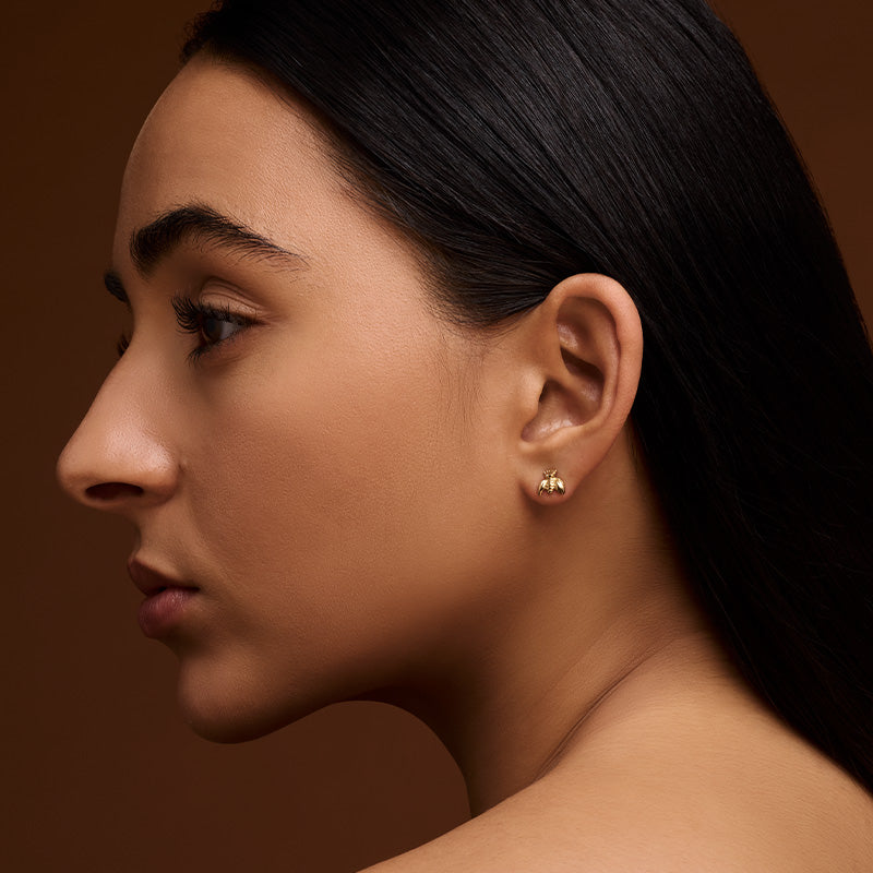 Bumble Bee Stud, 9kt Yellow Gold