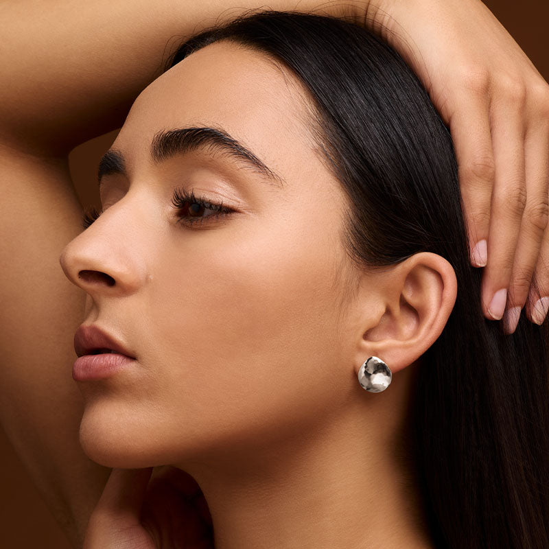 Dune Stud, Large, Silver