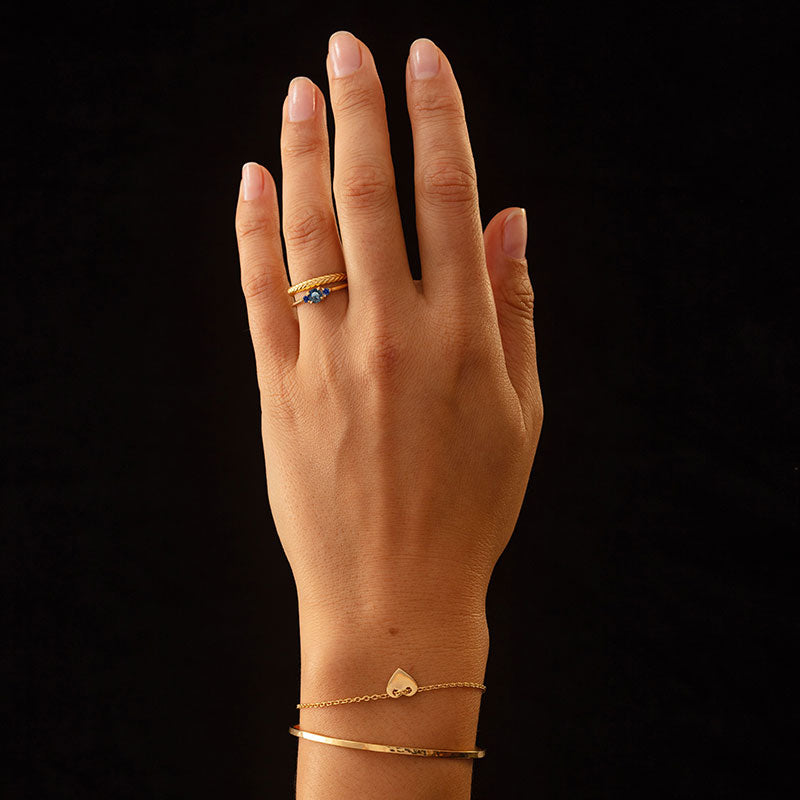 Florence Ring, Blue Sapphire, 9kt Yellow Gold