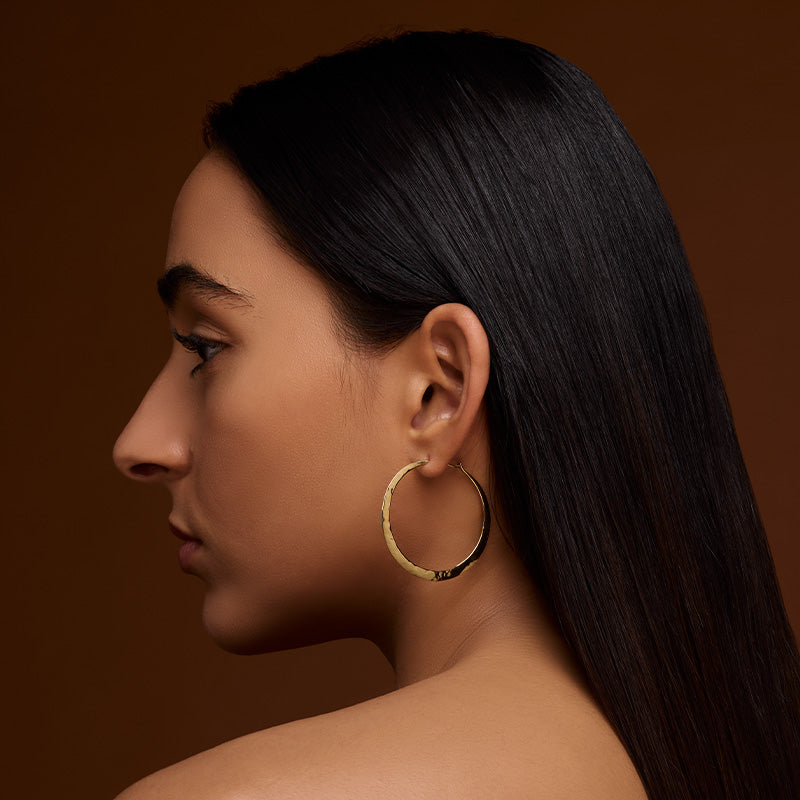 Forged Hoops, Medium, Gold