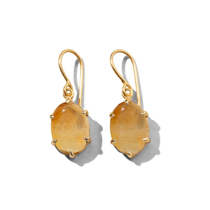 Helene Earring, Citrine, Gold