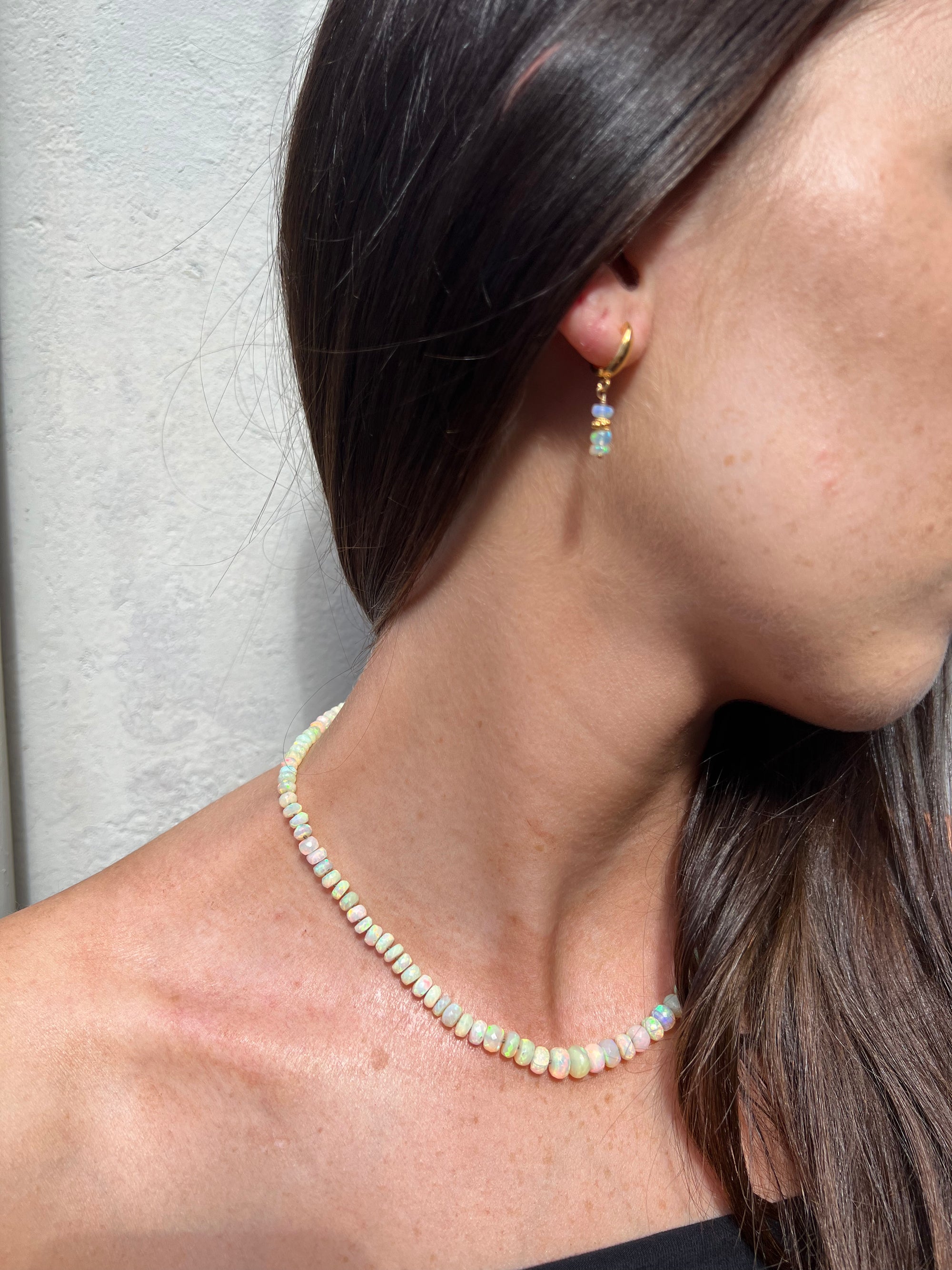 Chronos Necklace, Opal, 9kt Yellow Gold