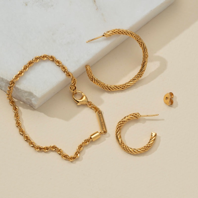 Entwined Hoop, Small, Gold