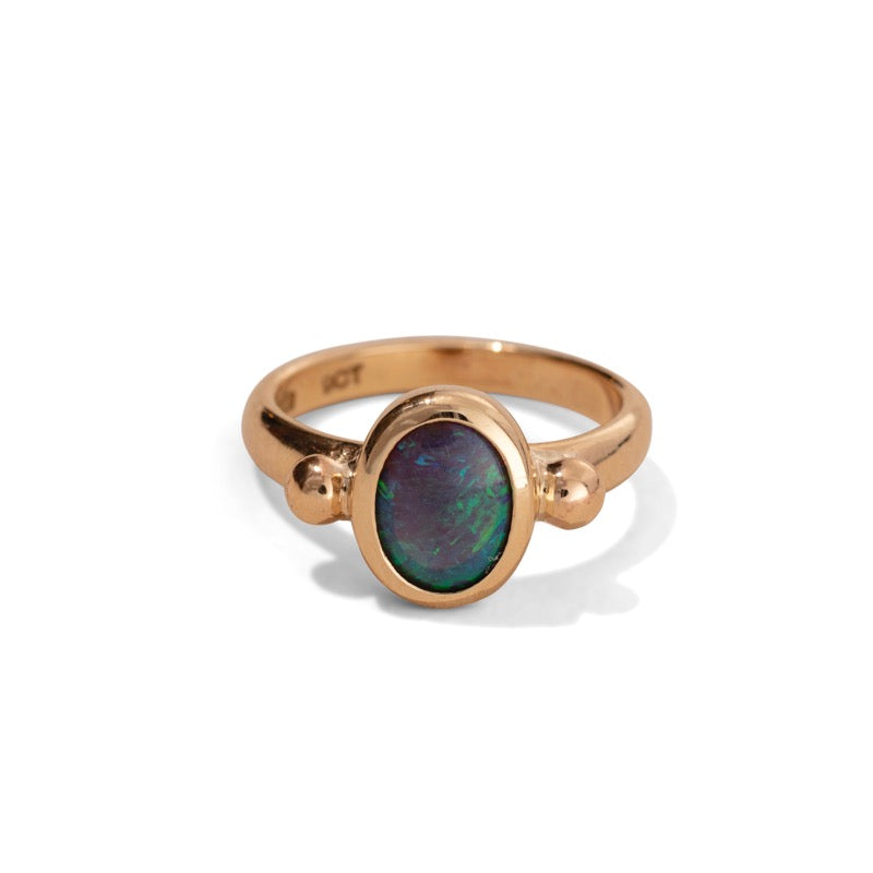 Elektra Ring, Crystal Opal, 9kt Yellow Gold
