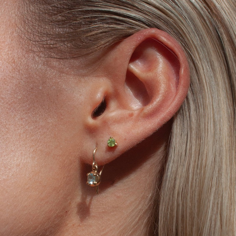 Winkie Earring, Aquamarine, 9kt Yellow Gold