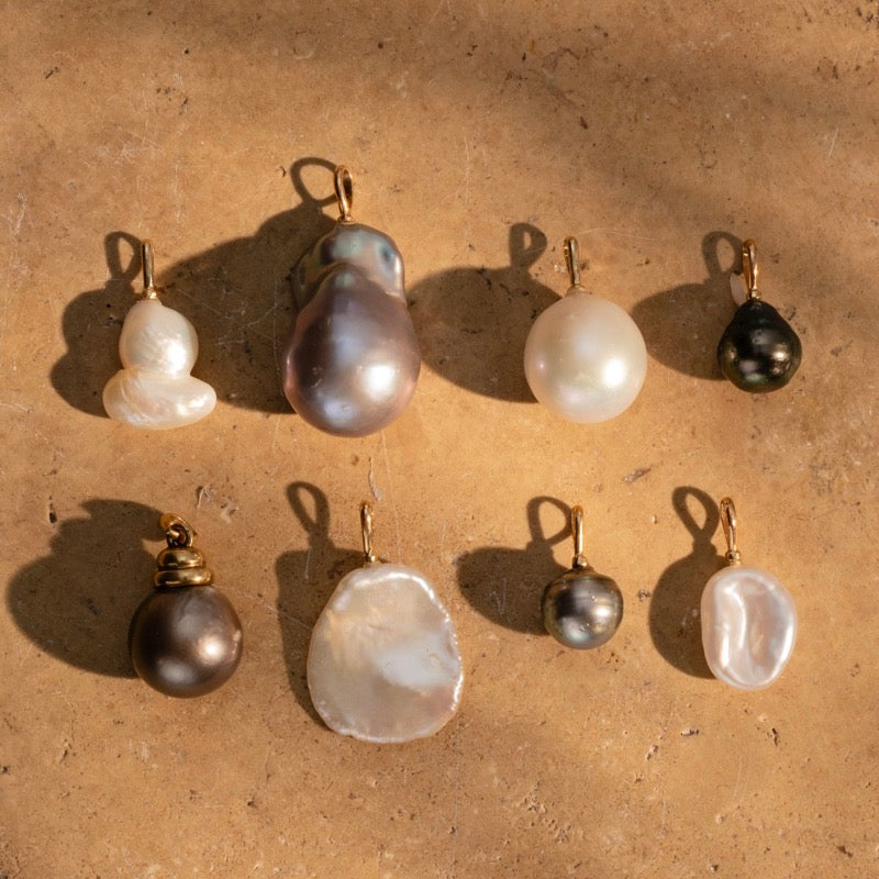 Keshi Pearl Pendant, 9kt Yellow Gold