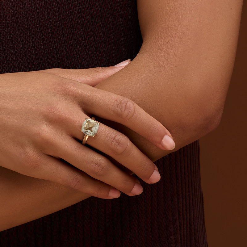 Kara Ring, Prasiolite, 9kt Yellow Gold