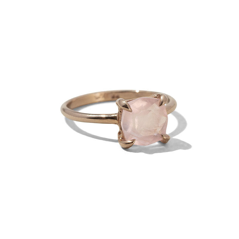 Mini Kara Ring, Rose Quartz, 9kt Rose Gold