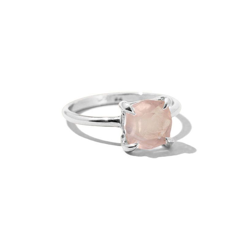 Mini Kara Ring, Rose Quartz, Silver