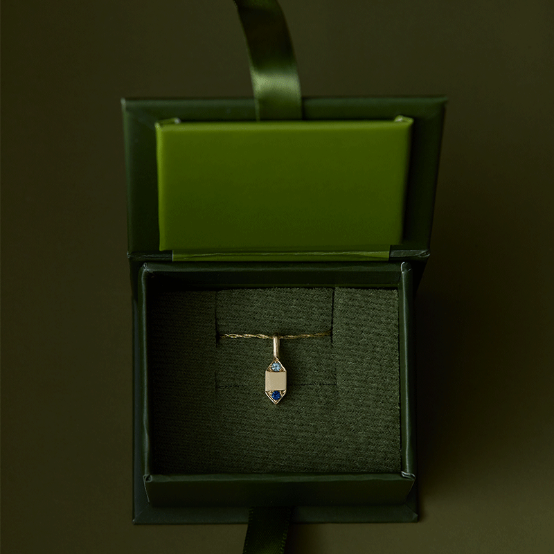 Personalised Rhombic Pendant, 9kt Yellow Gold