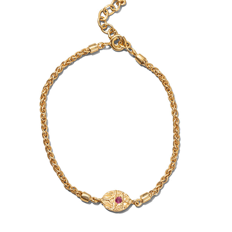 Scarab Bracelet, Ruby, 9kt Yellow Gold