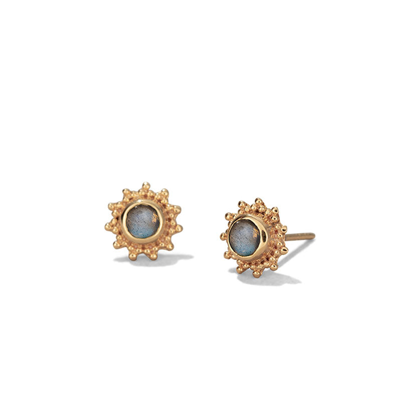 Soleil Stud, Labradorite, Gold