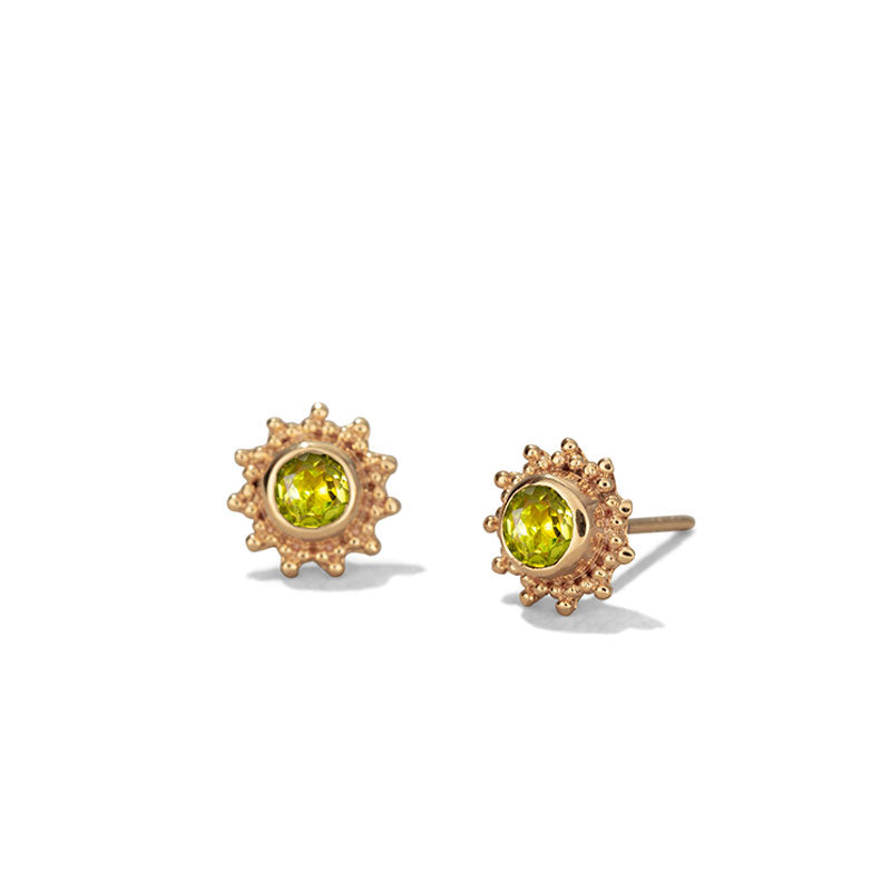 Soleil Stud, Peridot, Gold