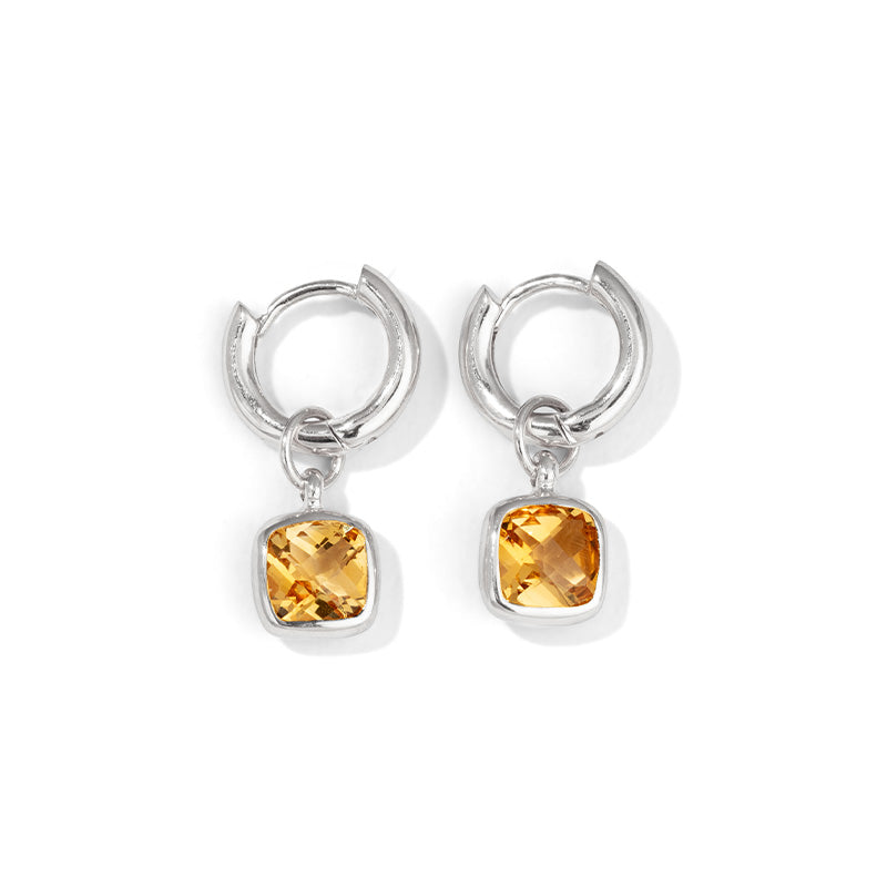 Tetra Charm, Citrine, Silver