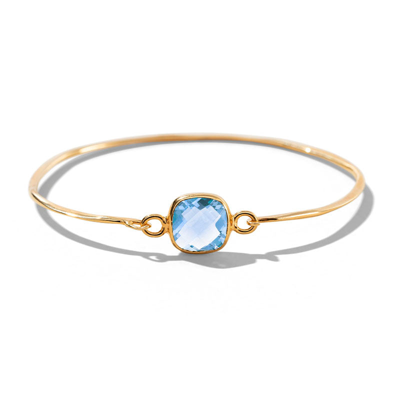 Tetra Bangle, Blue Topaz, Gold