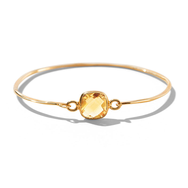 Tetra Bangle, Citrine, Gold