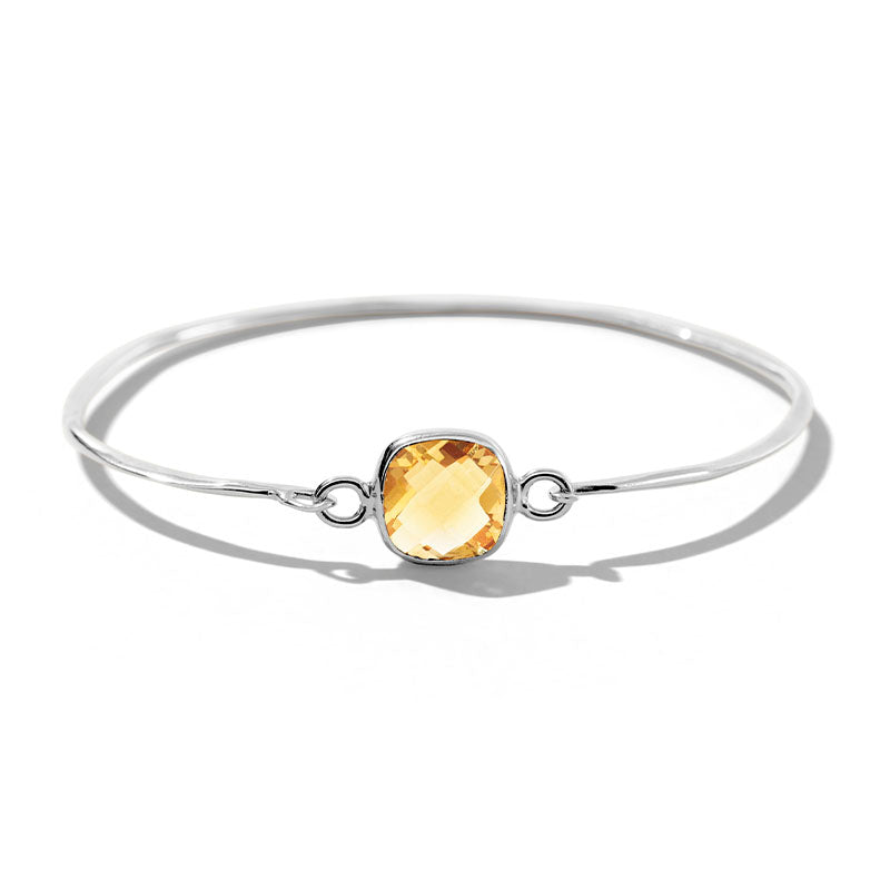 Tetra Bangle, Citrine, Silver