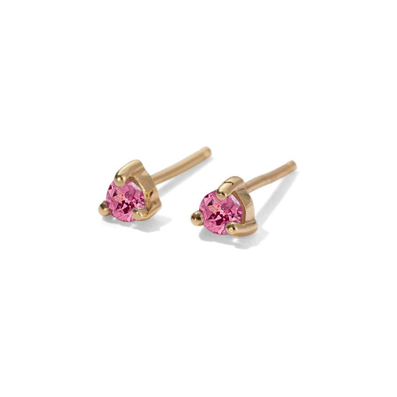 Tiny Stud, Rhodolite Garnet, Gold