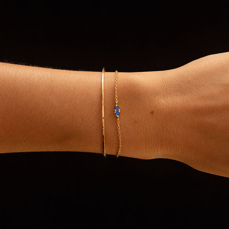 Twin Bracelet, Blue Sapphire, Gold