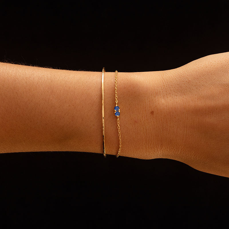 Twin Bracelet, Blue Sapphire, Silver