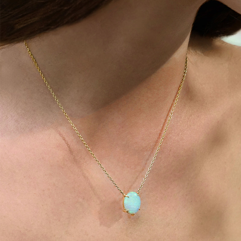 Ophelia Necklace, Crystal Opal, 9kt Yellow Gold