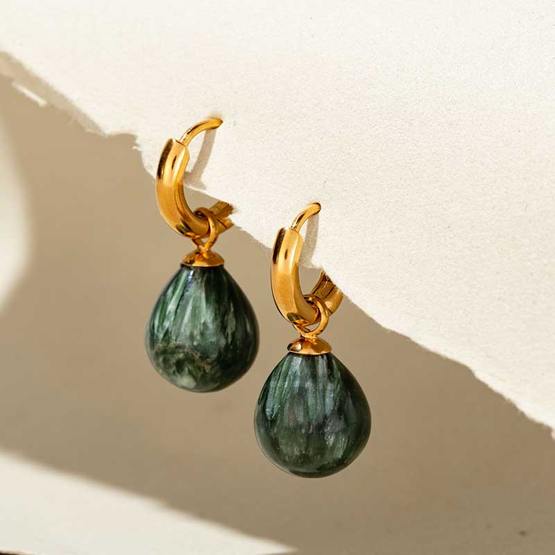 Veneto Hoop, Seraphinite, Gold
