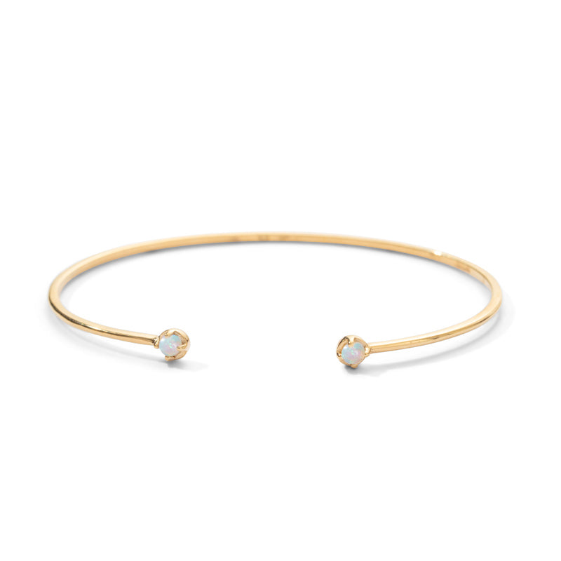 Winkie Cuff, White Opal, Gold