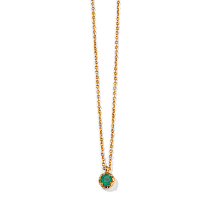 Winkie Necklace, Green Onyx, Gold