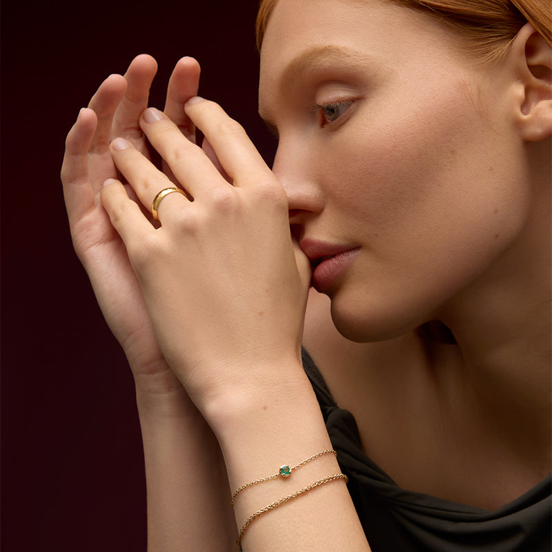 Winkie Bracelet, Emerald, 9kt Yellow Gold