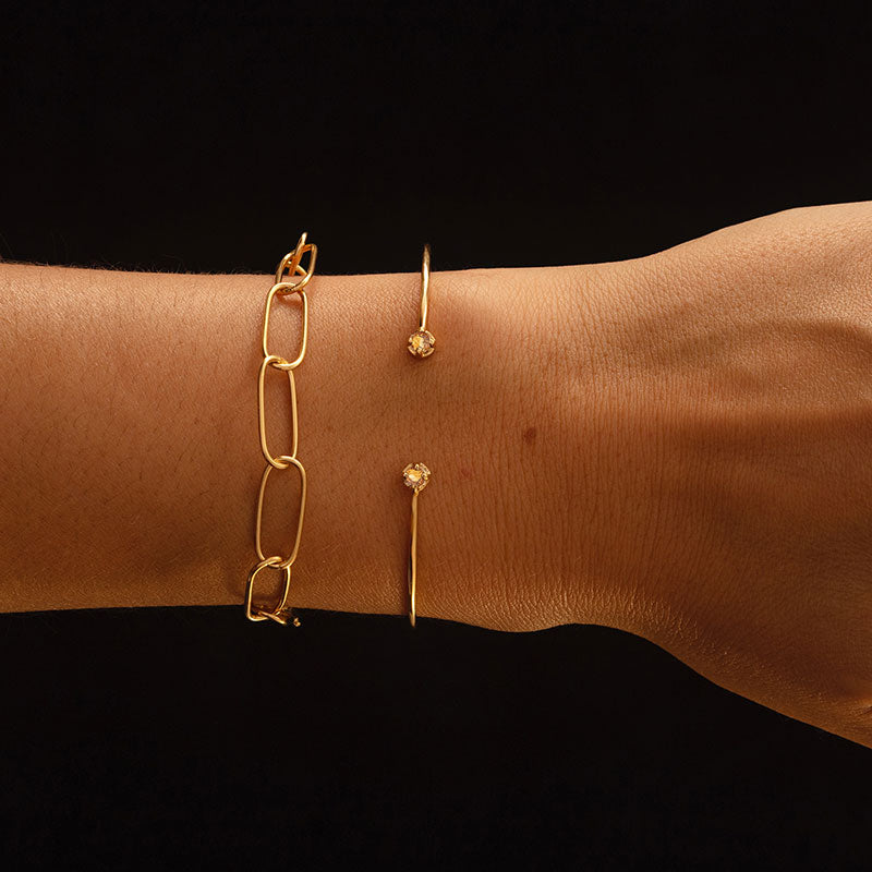 Winkie Cuff, Citrine, Silver
