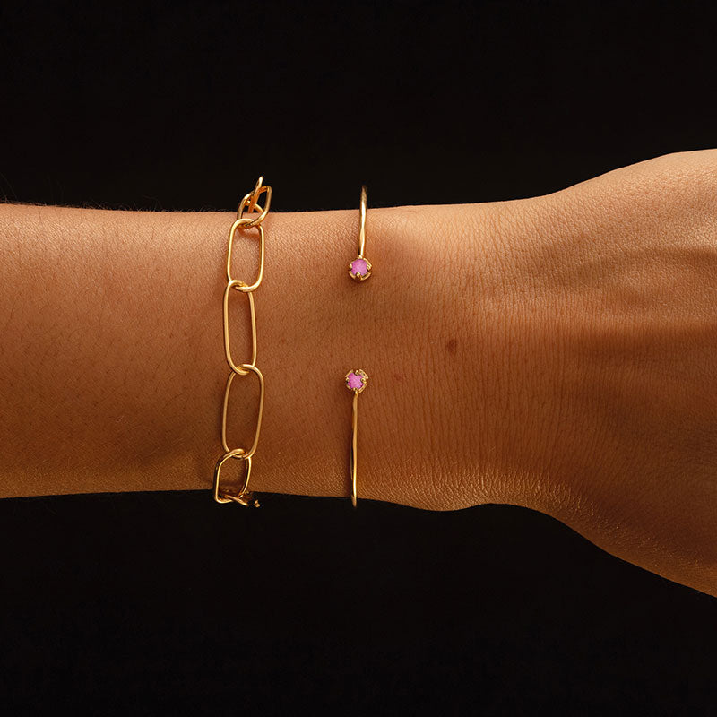 Winkie Cuff, Ruby, Gold