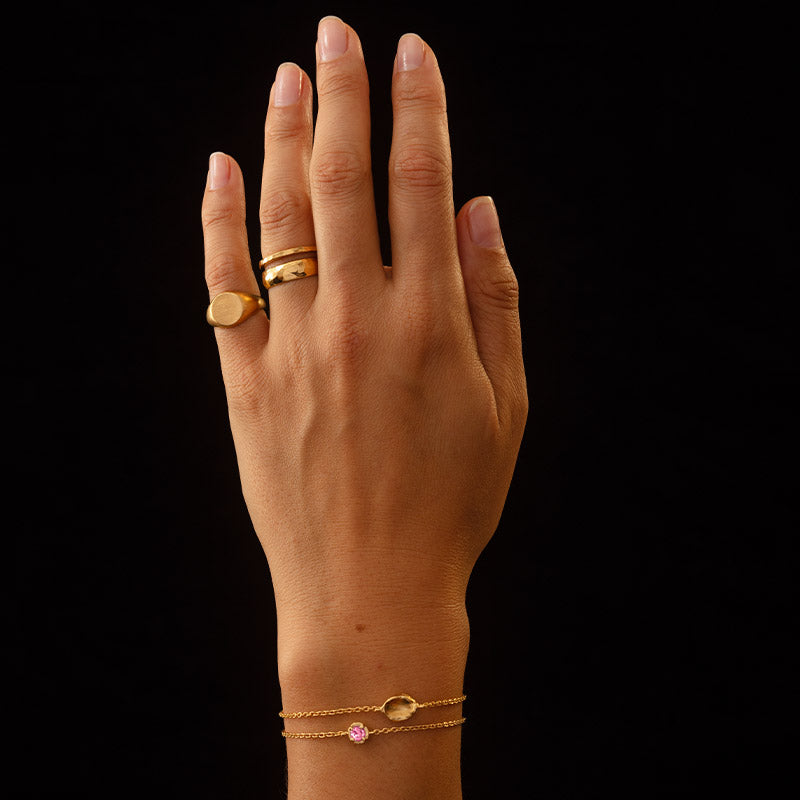 Winkie Bracelet, Pink Tourmaline, 9kt Yellow Gold