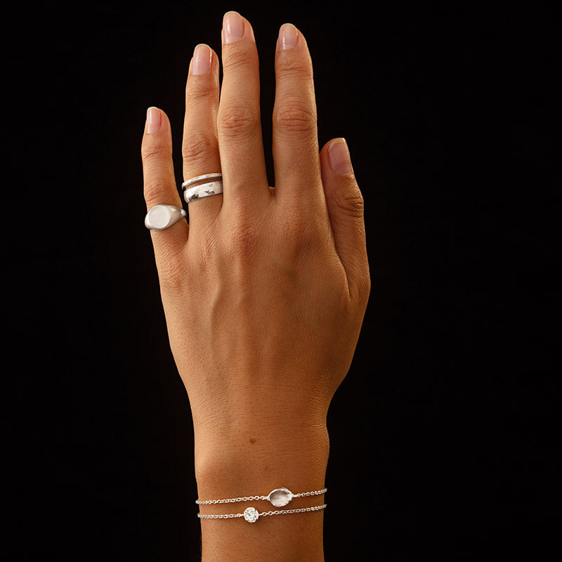 Winkie Bracelet, White Topaz, Silver