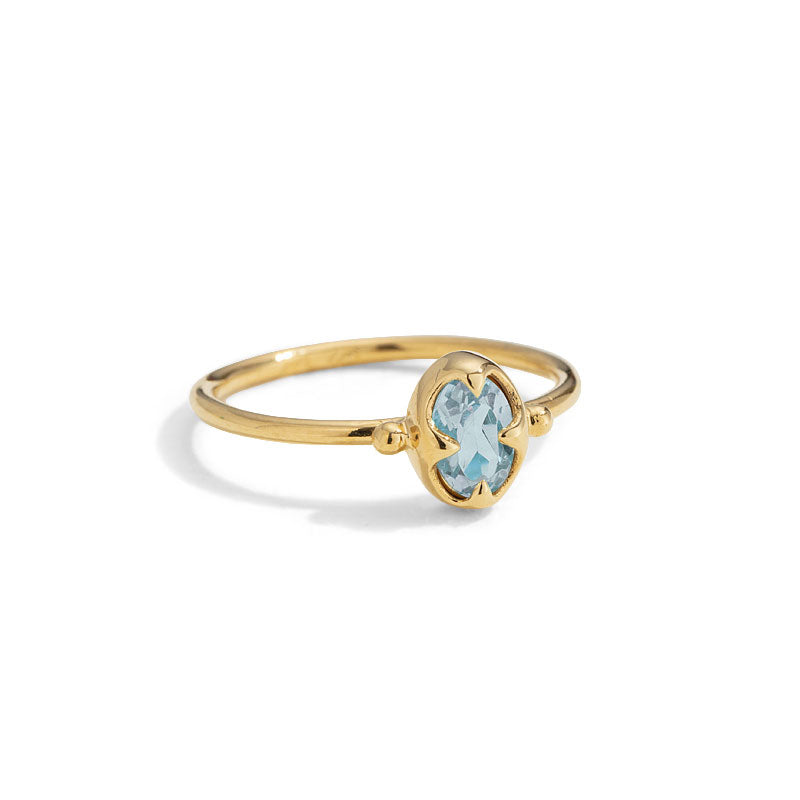 Blue topaz deals birthstone ring