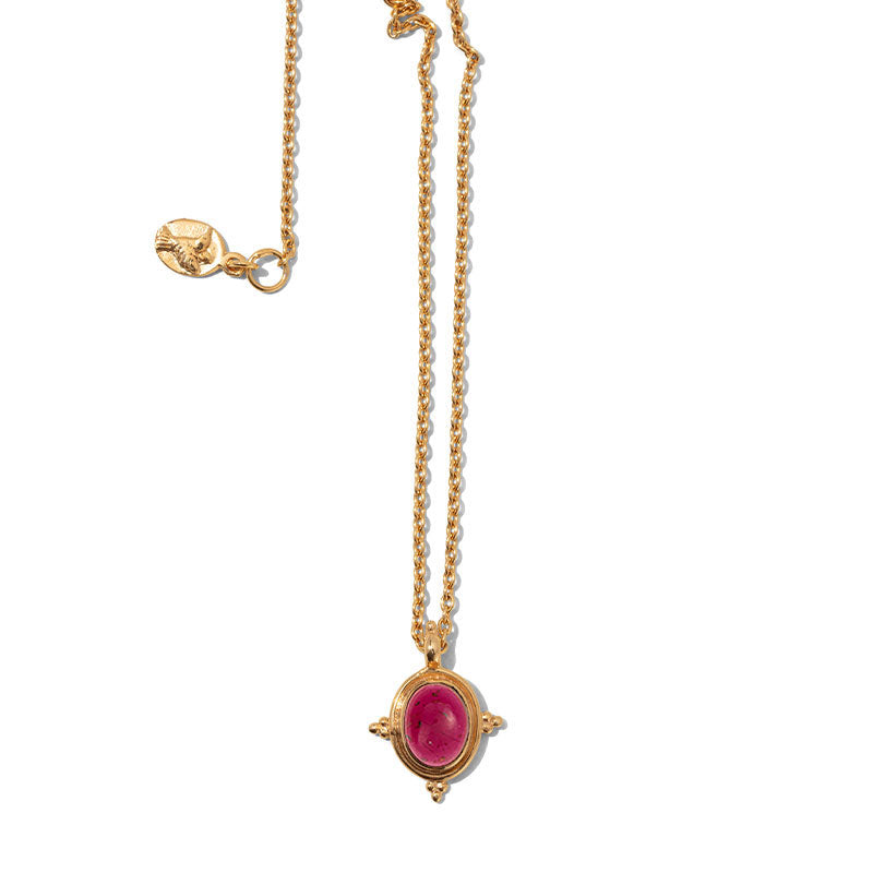 Alexa Necklace, Garnet, Gold