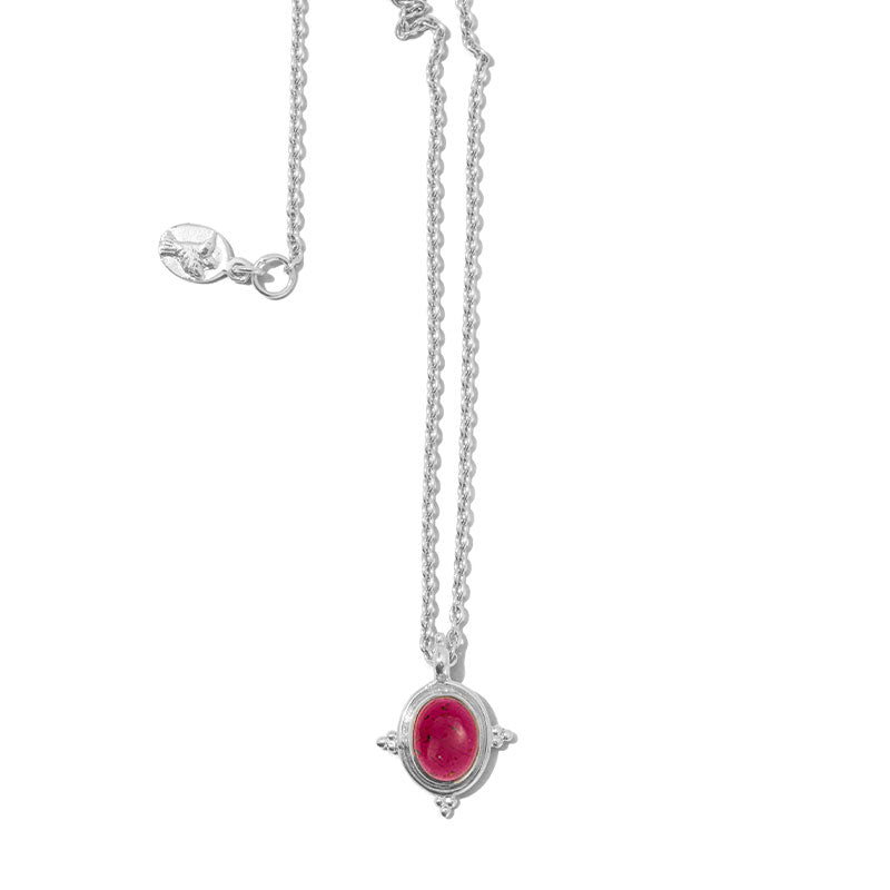 Alexa Necklace, Garnet, Silver