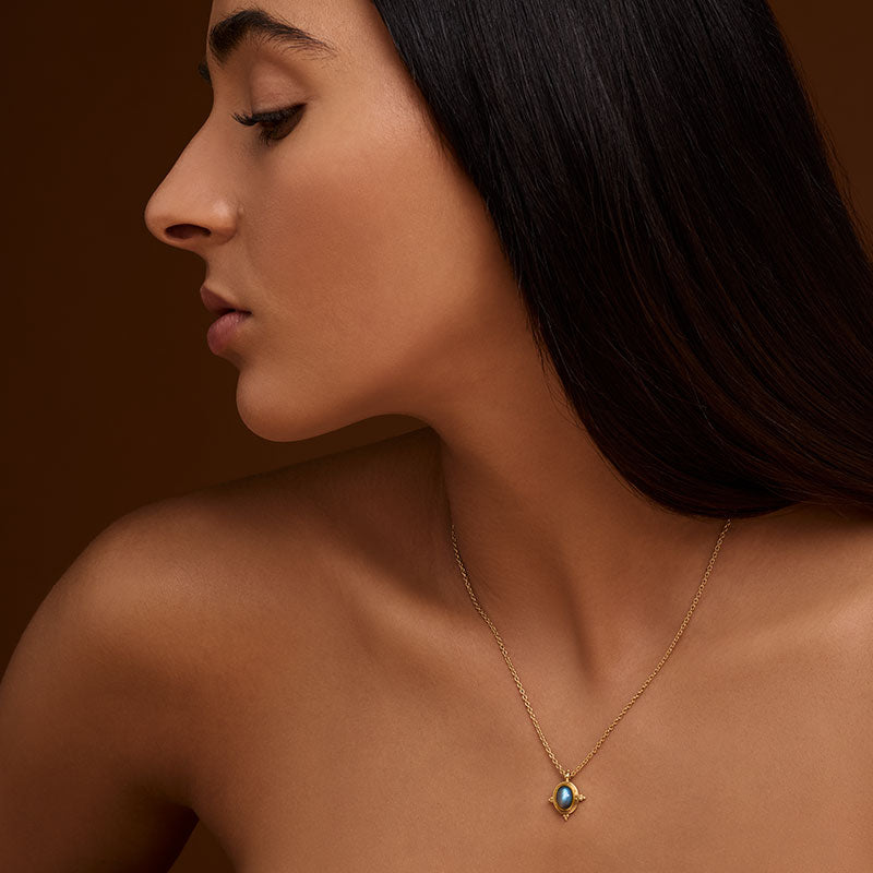 Alexa Necklace, Labradorite, Gold
