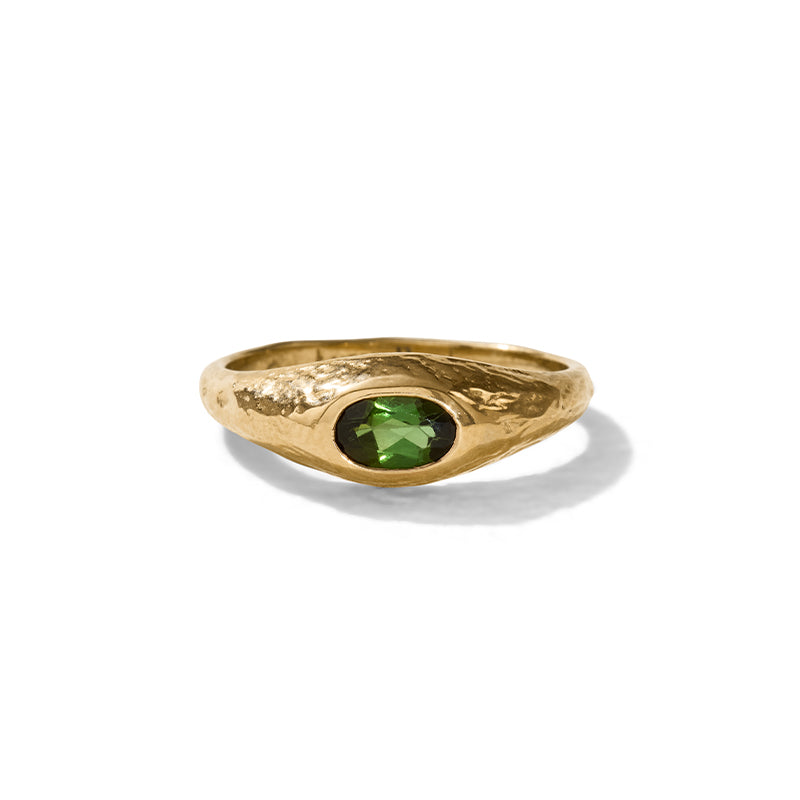 Aurelia Ring, Green Tourmaline, 9kt Yellow Gold