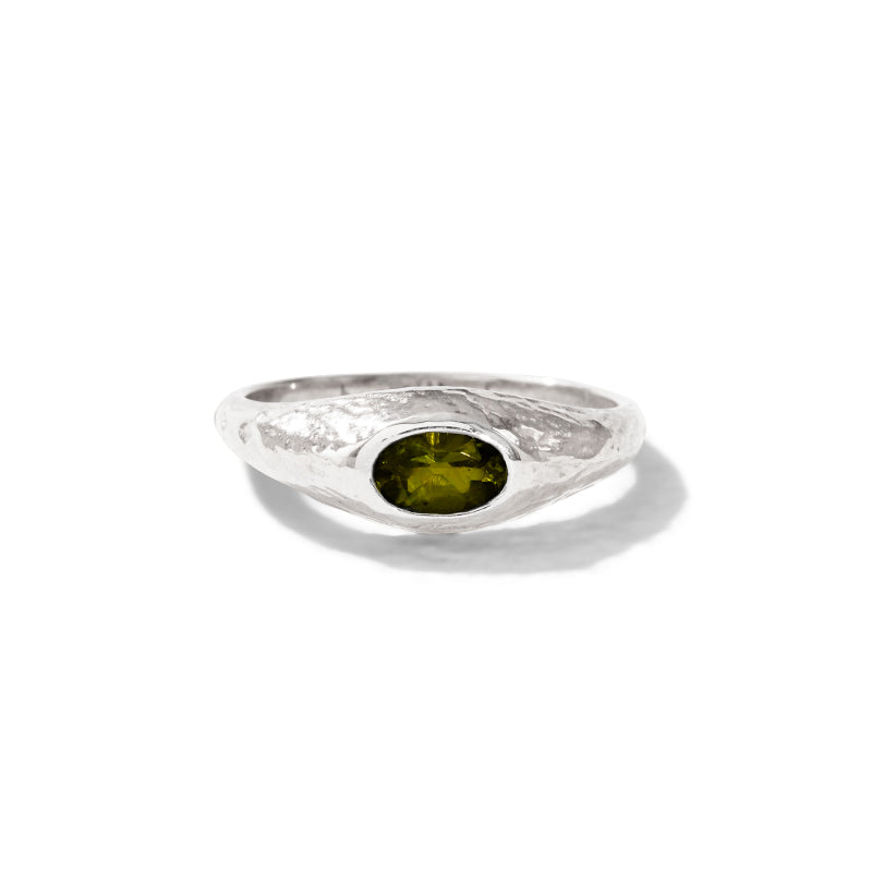 Aurelia Ring, Green Tourmaline, Silver
