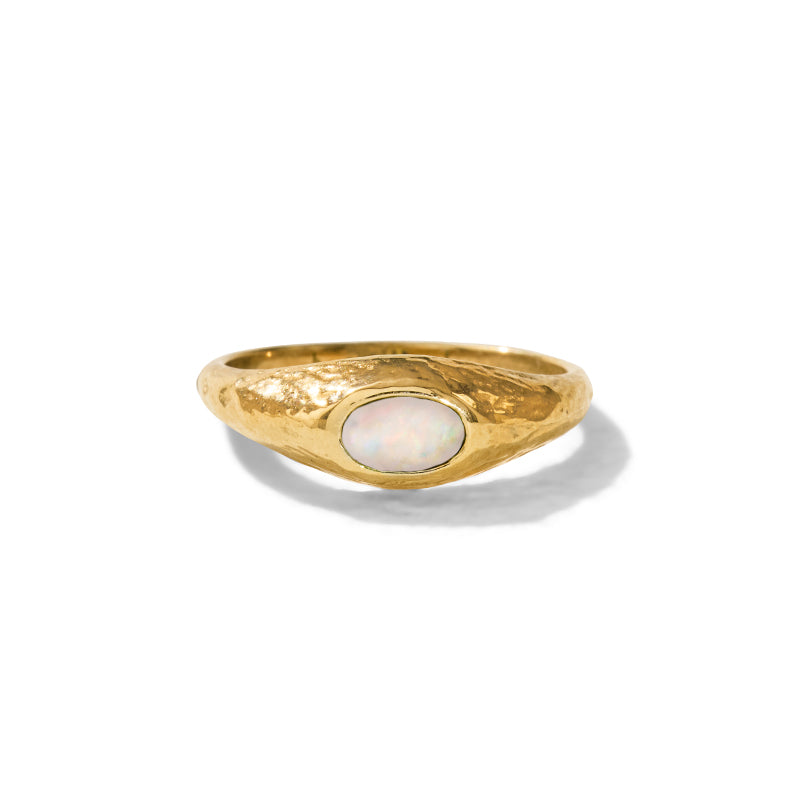 Aurelia Ring, White Opal, Gold