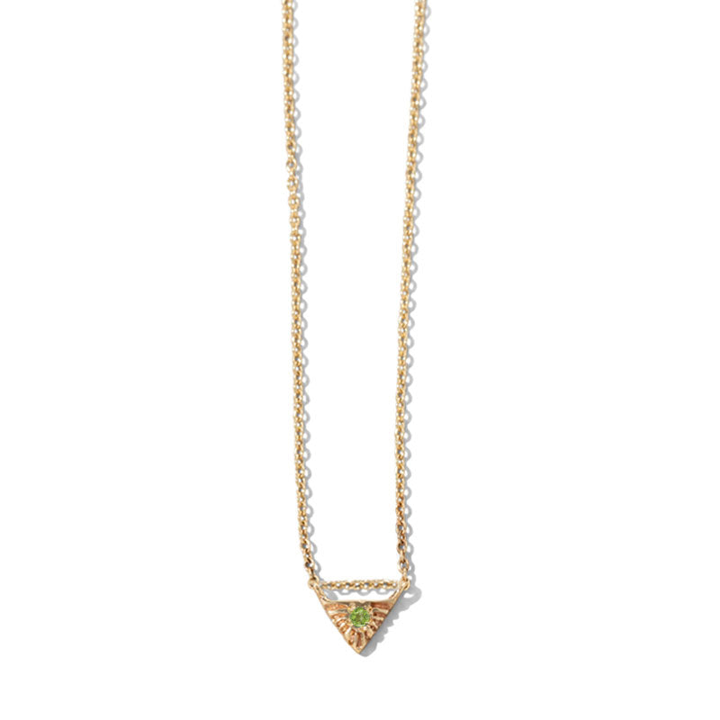 Aztec Necklace, Tsavorite Garnet, 9kt Yellow Gold