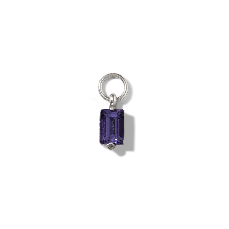 Baguette Charm, Iolite, Silver