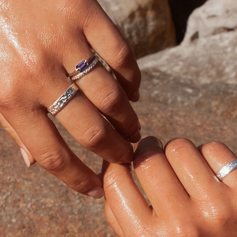 Baguette Ring, Iolite, Silver