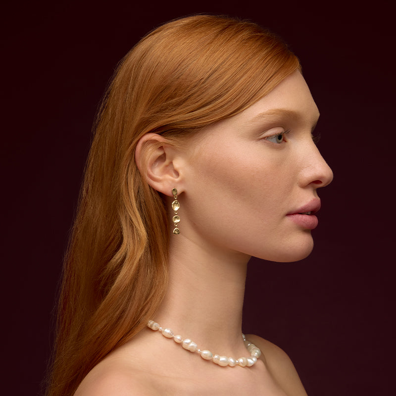 Baroque Pearl Necklace, Gold